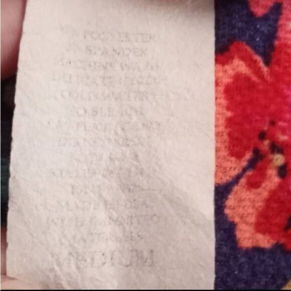 RED & TEAL FLORAL OFF-THE-SHOULDER MINI DRESS SZ.M EUC. - Picture 6 of 6